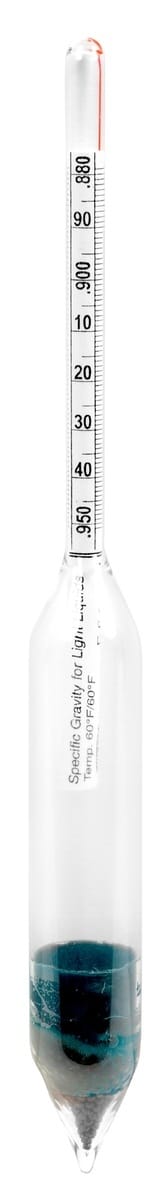 Precision Short Form Specific Gravity Hydrometers