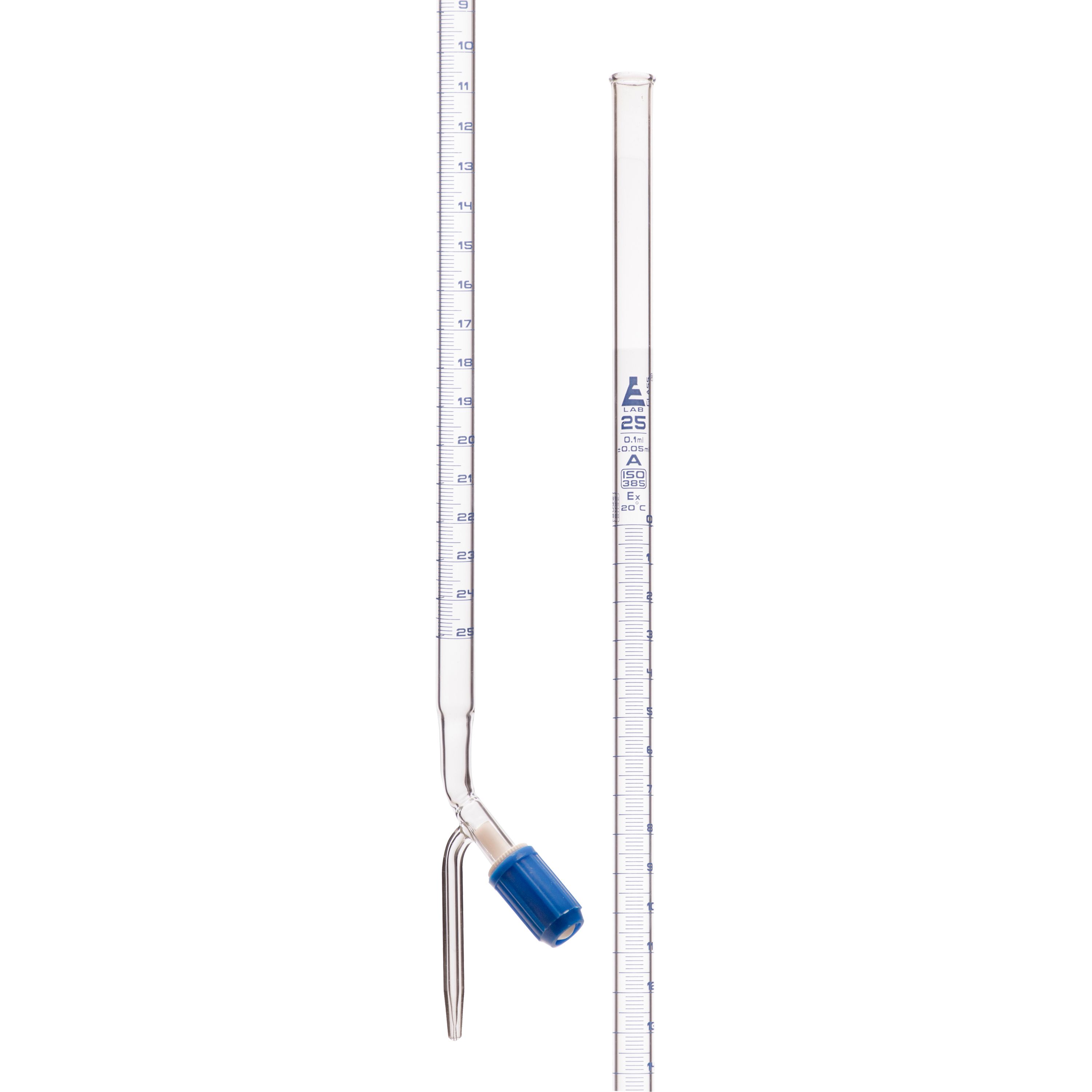 Eisco Glass Burettes with PTFE Needle Valve Stopcock