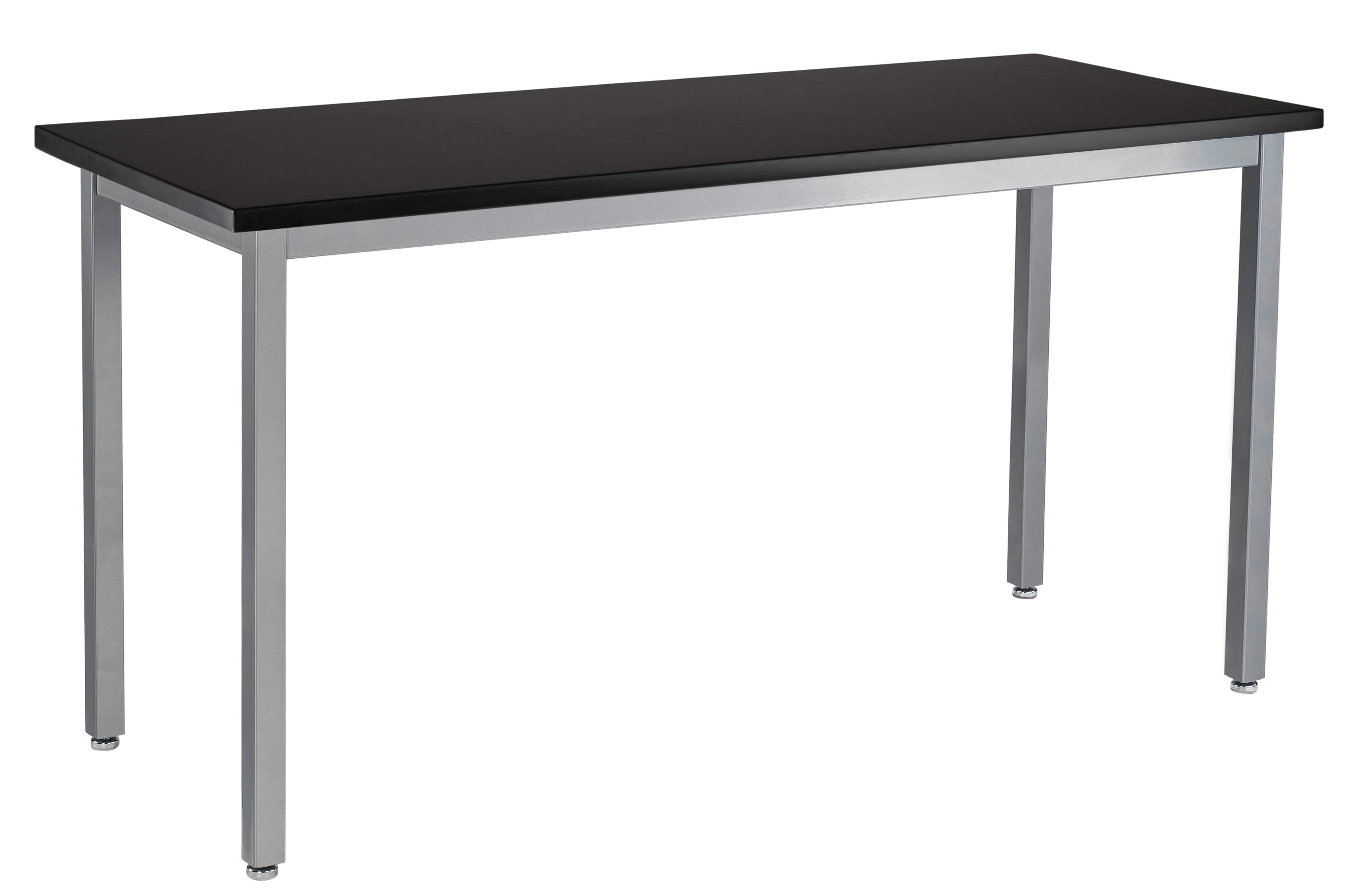 NPS® Steel Fixed-Height Science Lab Tables, Chemical-Resistant Top, Gray Frame