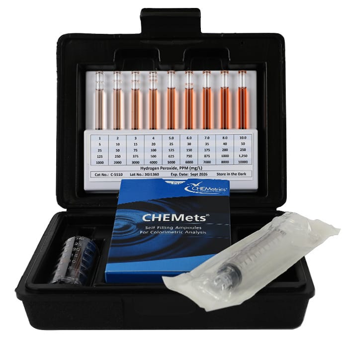 CHEMets® Hydrogen Peroxide HR Visual Test Kit 5 to 50 ppm