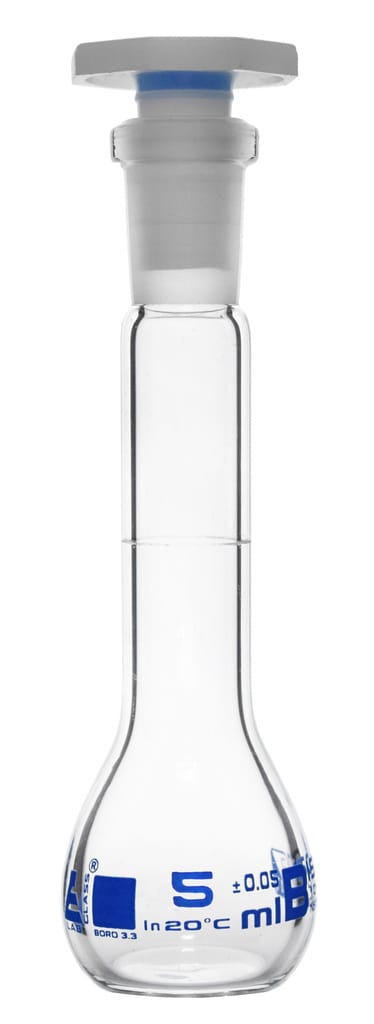 Eisco Glass Volumetric Flasks with Plastic Stopper, Class B