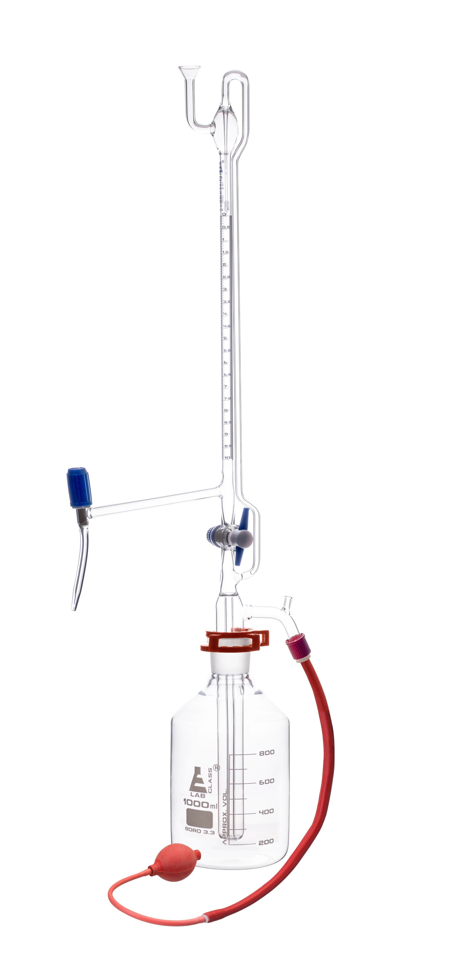 Eisco Schellbach Automatic Zero Glass Burettes with Two Stopcocks