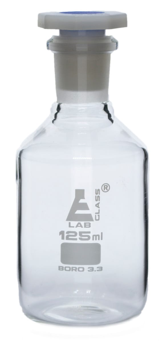 Eisco LabGlass® Reagent Bottles with Polypropylene Stopper, Narrow Mouth