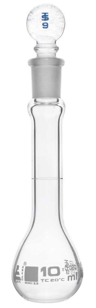 Eisco Glass Volumetric Flasks with Glass Stopper, ASTM Class A