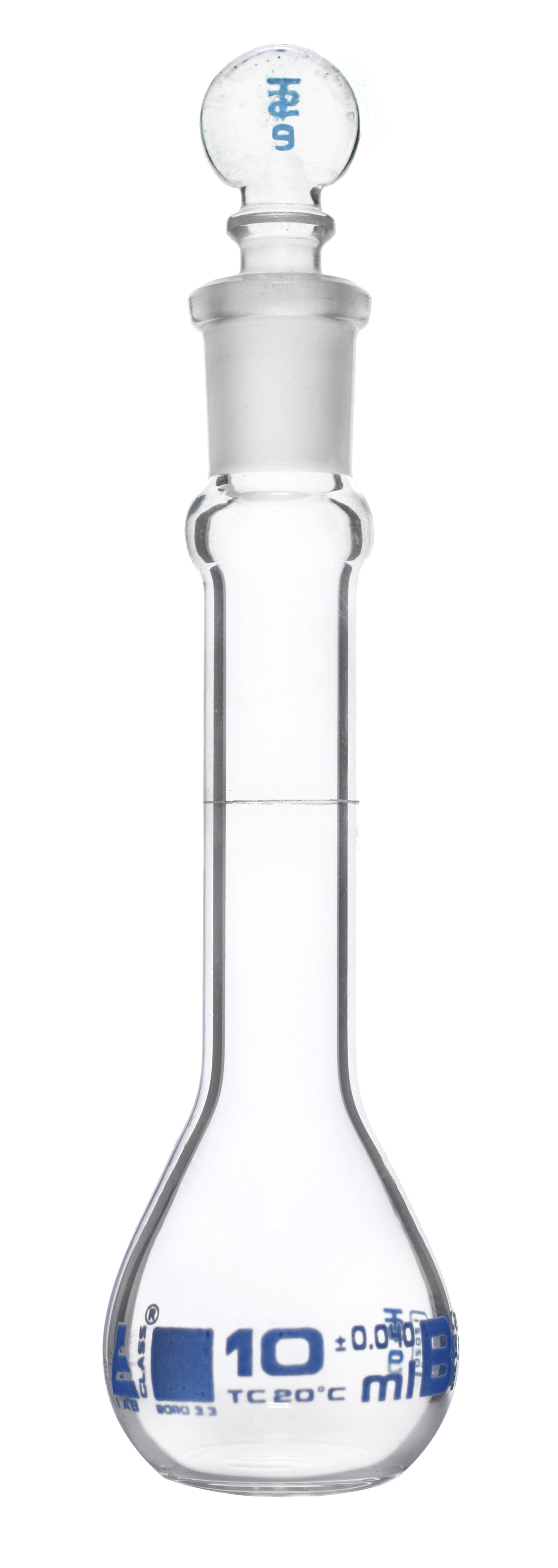 Eisco Glass Volumetric Flasks with Glass Stopper, ASTM Class B
