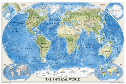 National Geographic® World Physical Map