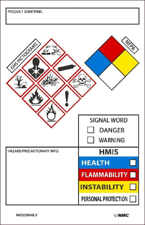 Accuform® GHS/NFPA Secondary Label