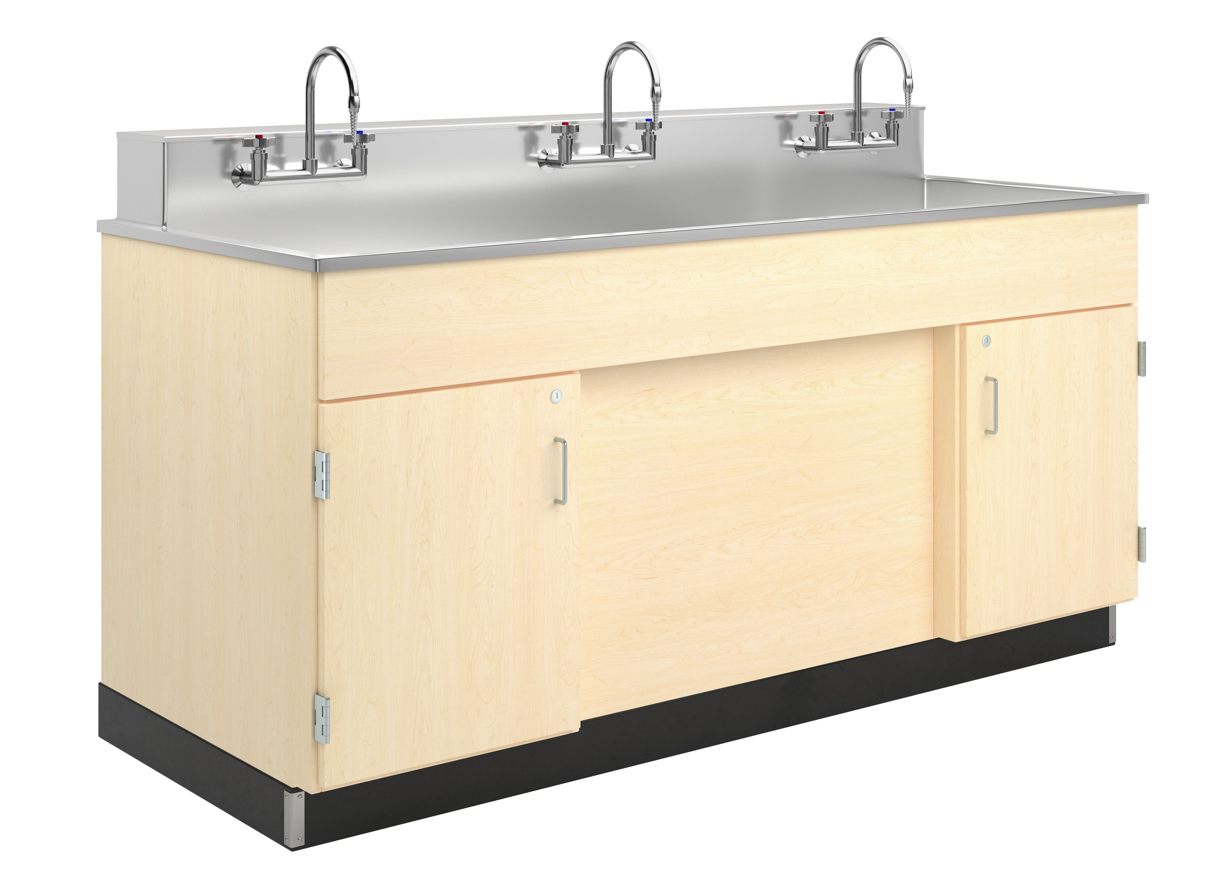 Stainless Steel Multi-Station Sink with Storage, Diversified Woodcrafts