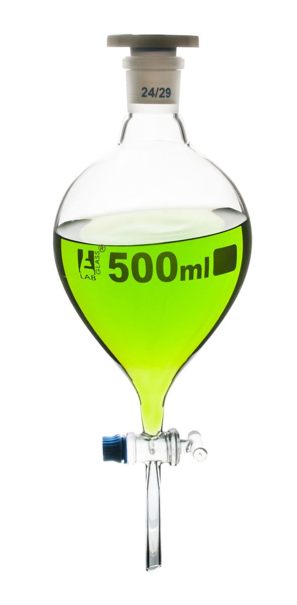 Eisco Glass Separatory Funnels with Glass Stopcock