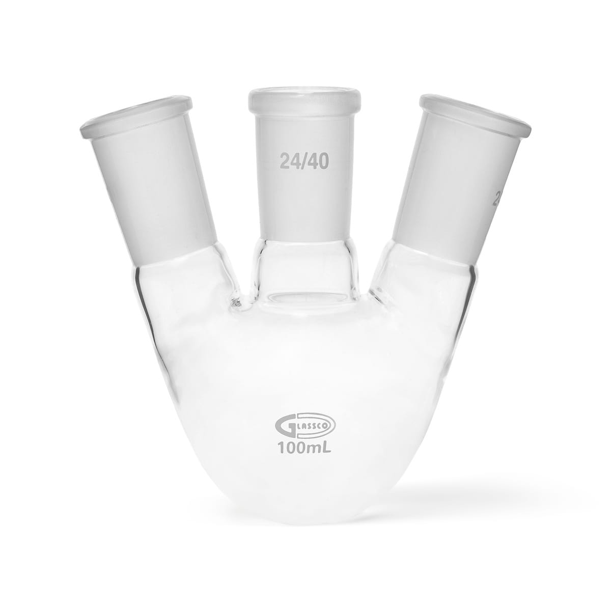 Round Bottom Flasks, Angular, 3-Necked