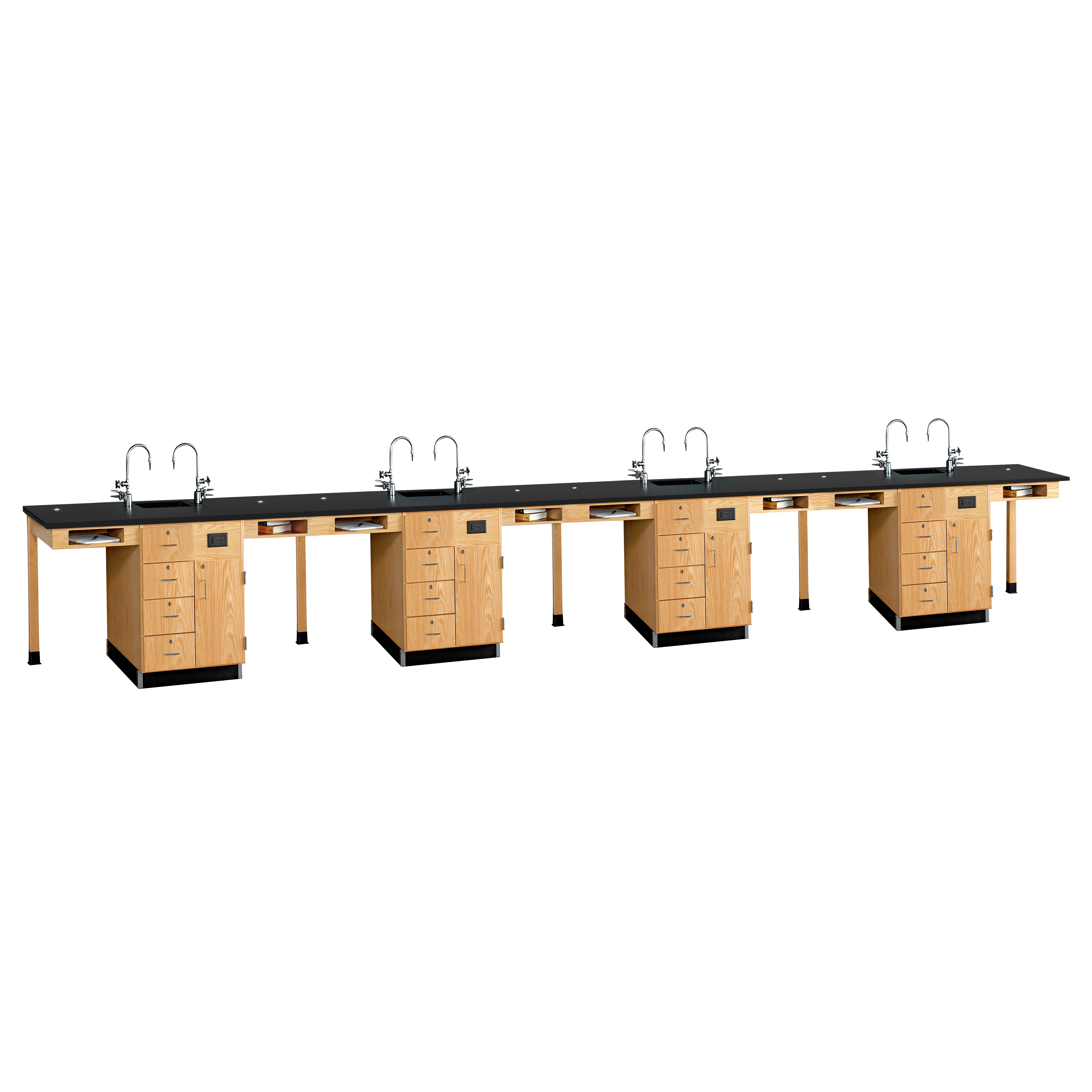 Student Workstations, Single-Faced Units Phenolic Top, Door/Drawer Configuration