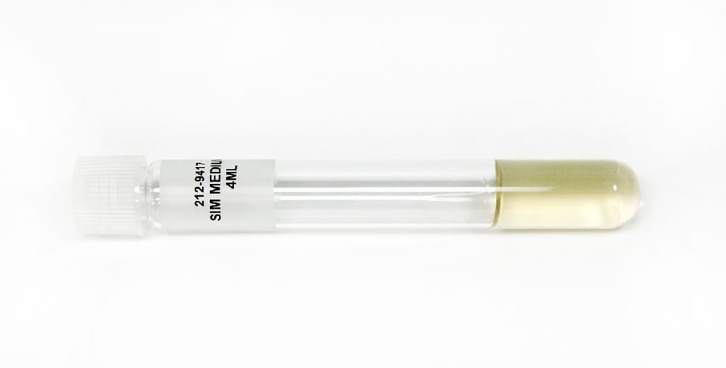 Sulfide Indole Motility (SIM) Agar Tubes
