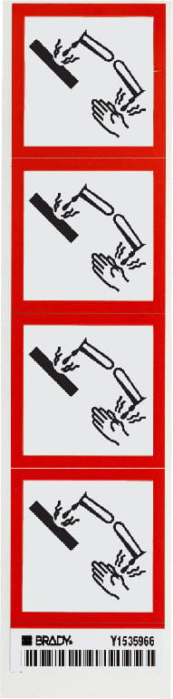 Brady® Coated Paper GHS Labels 'Corrosive Picto'