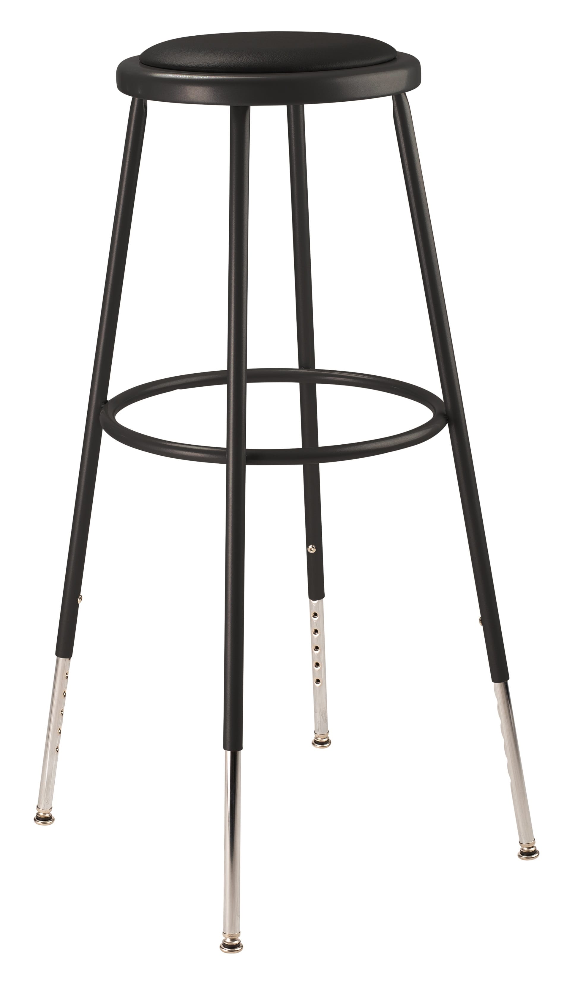 NPS® Heavy Duty Vinyl Padded Steel Stools, Black