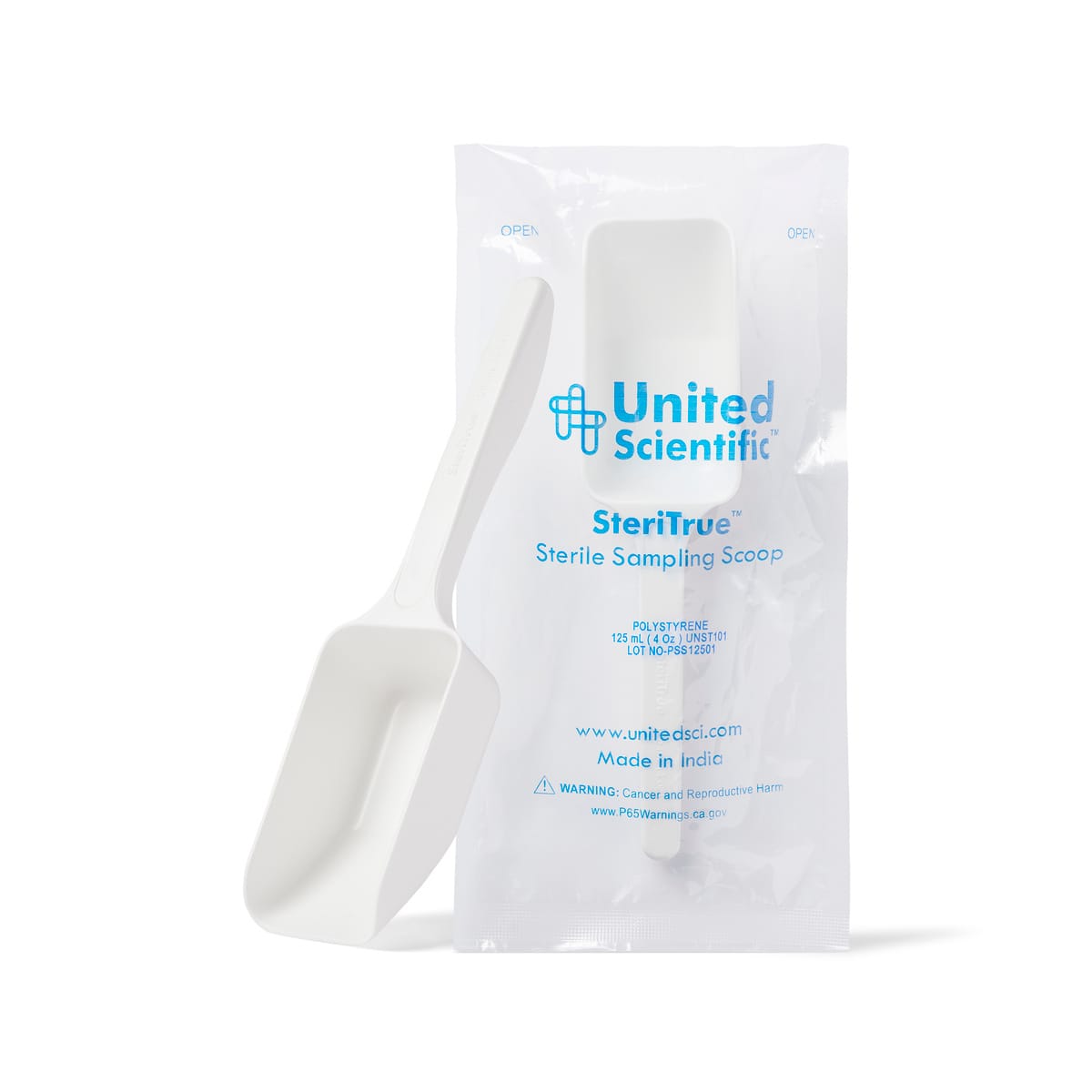SteriTrue™ United Scientific Sterile Sampling Scoops, Polystyrene