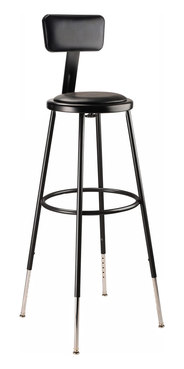 NPS® Heavy Duty Vinyl Padded Steel Stools, Black