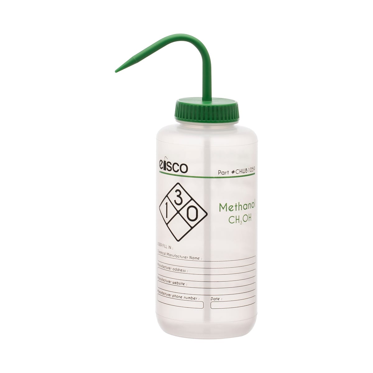 Performance Plastic Chemical Wash Bottles, 1000 ml, 2 Color Label, Eisco Scientific