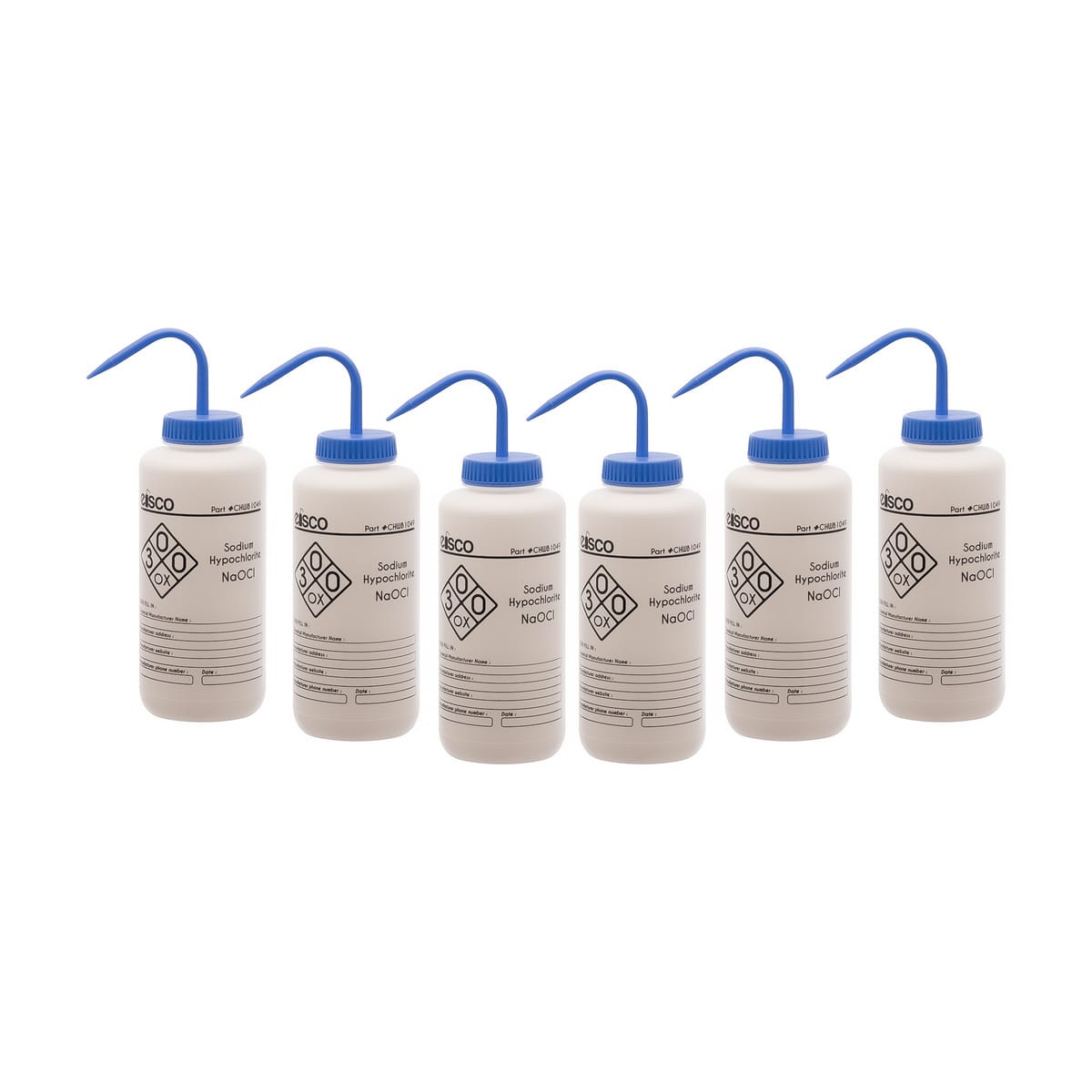 Performance Plastic Chemical Wash Bottles, 1000 ml, 1 Color Label, Eisco Scientific