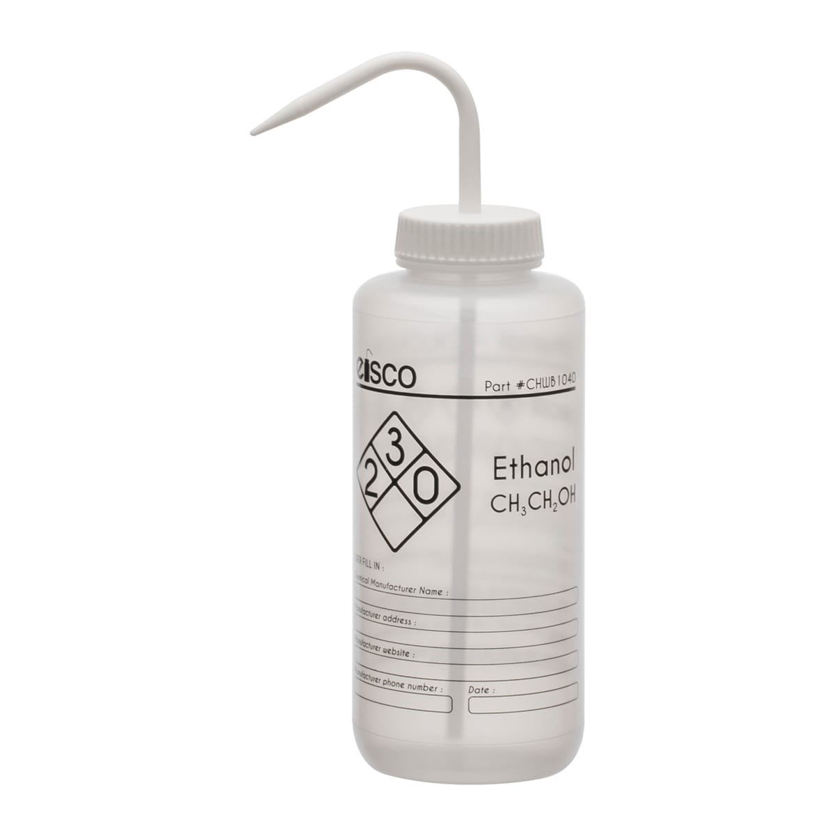 Performance Plastic Chemical Wash Bottles, 1000 ml, 1 Color Label, Eisco Scientific