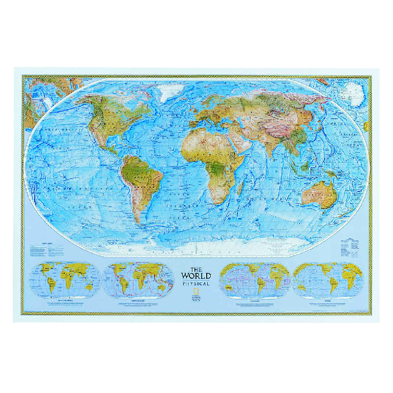 World Physical/Ocean Floor Map