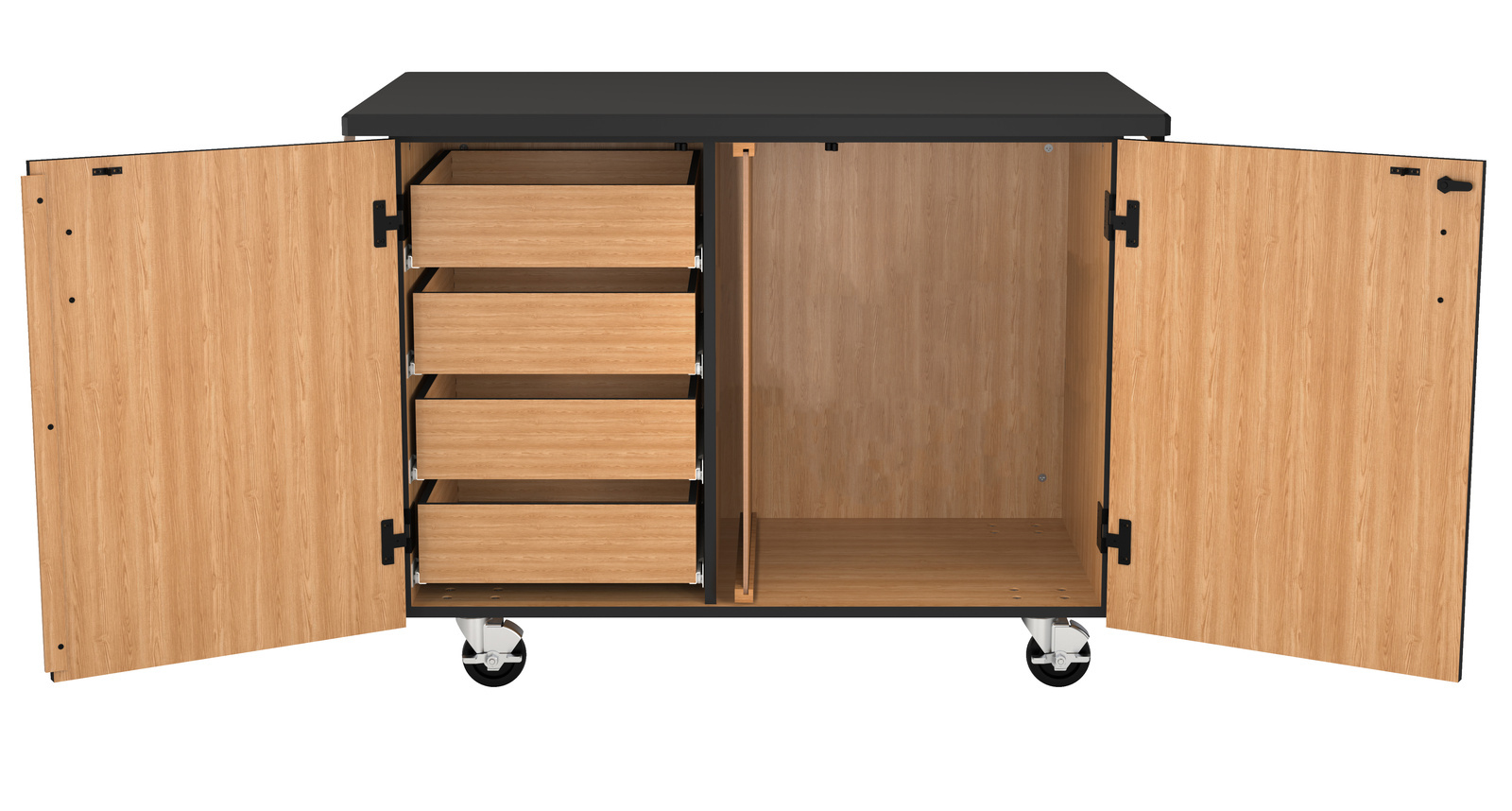 NPS® Mobile Science Cart with Inner Drawers and Pegboard