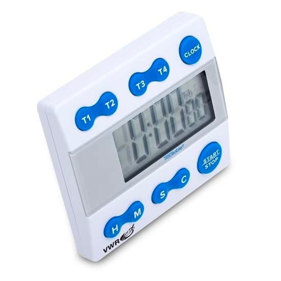 VWR®, Digital Timer, Four Channels, with Clock | VWR, part of Avantor