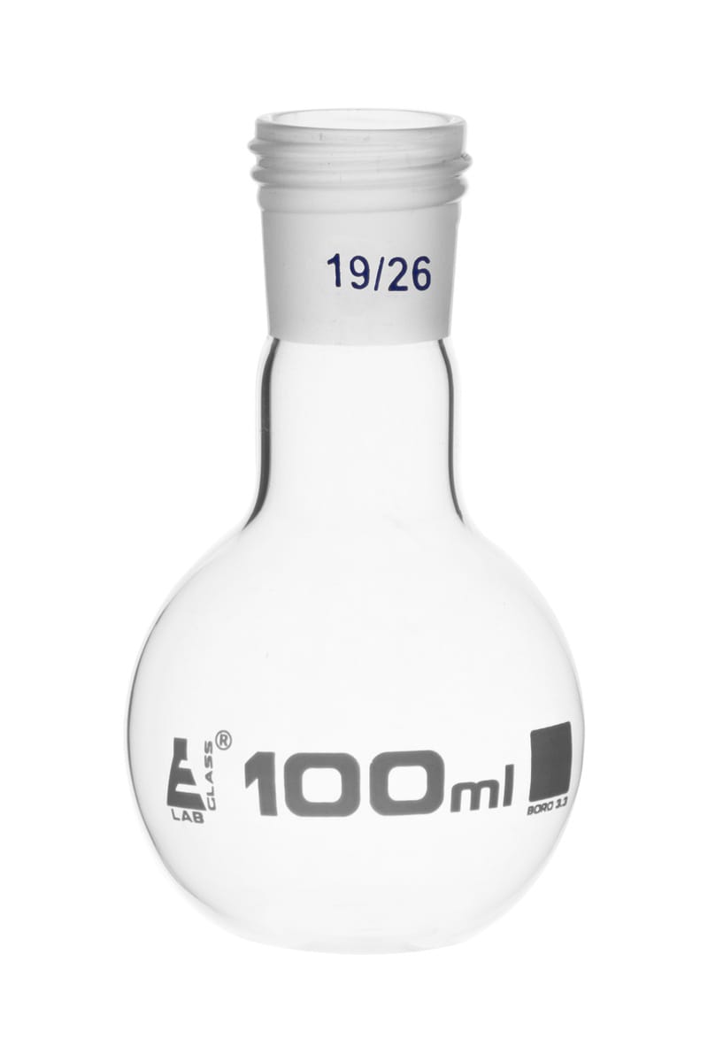 Eisco LabGlass® Boiling Flasks, Flat Bottom with Threaded Joint