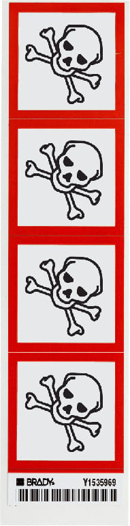 Brady® Coated Paper GHS Labels 'Severe Toxic Picto Labels'