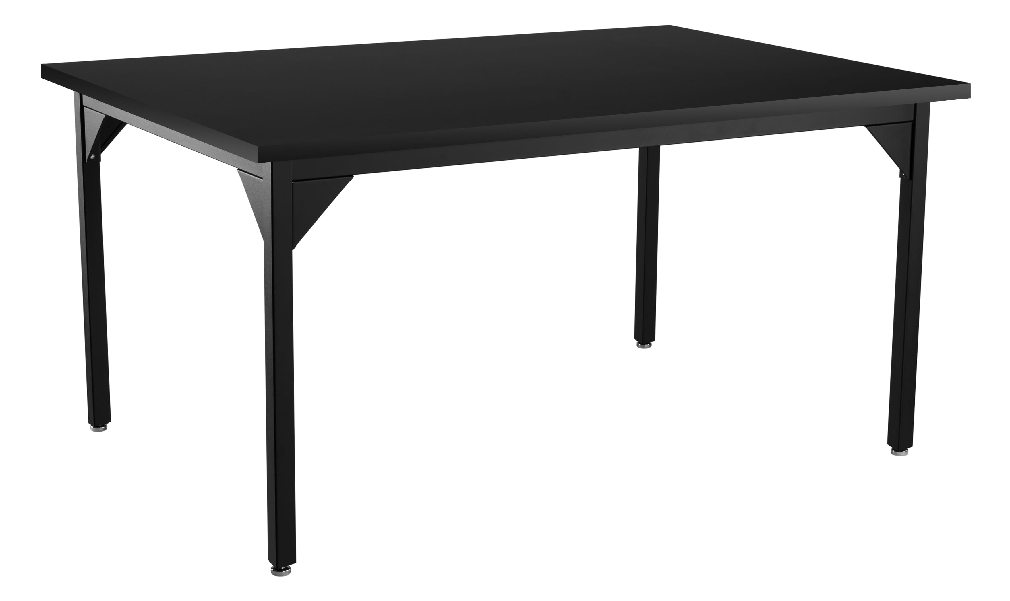 NPS® Steel Fixed Height Science Lab Tables, Chemical-Resistant Top, Black Frame