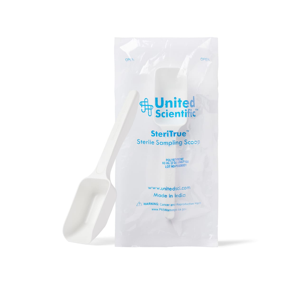 SteriTrue™ United Scientific Sterile Sampling Scoops, Polystyrene