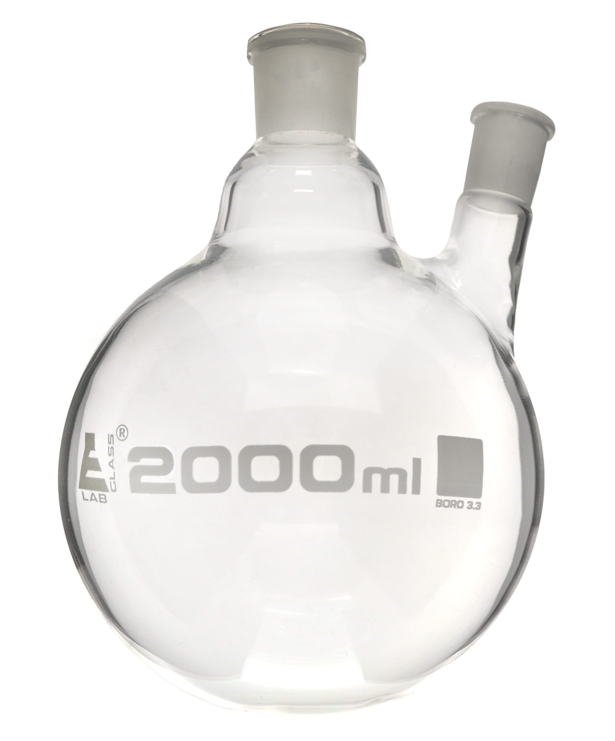 Eisco LabGlass® Distilling Flasks with Oblique Neck, Round Bottom, Interchangable Joints