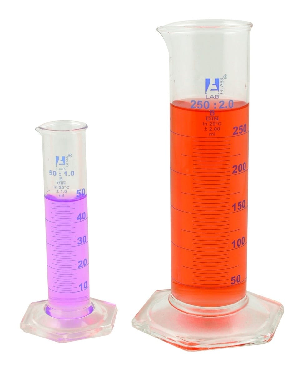 Eisco Glass Graduated Cylinders, Squat Form
