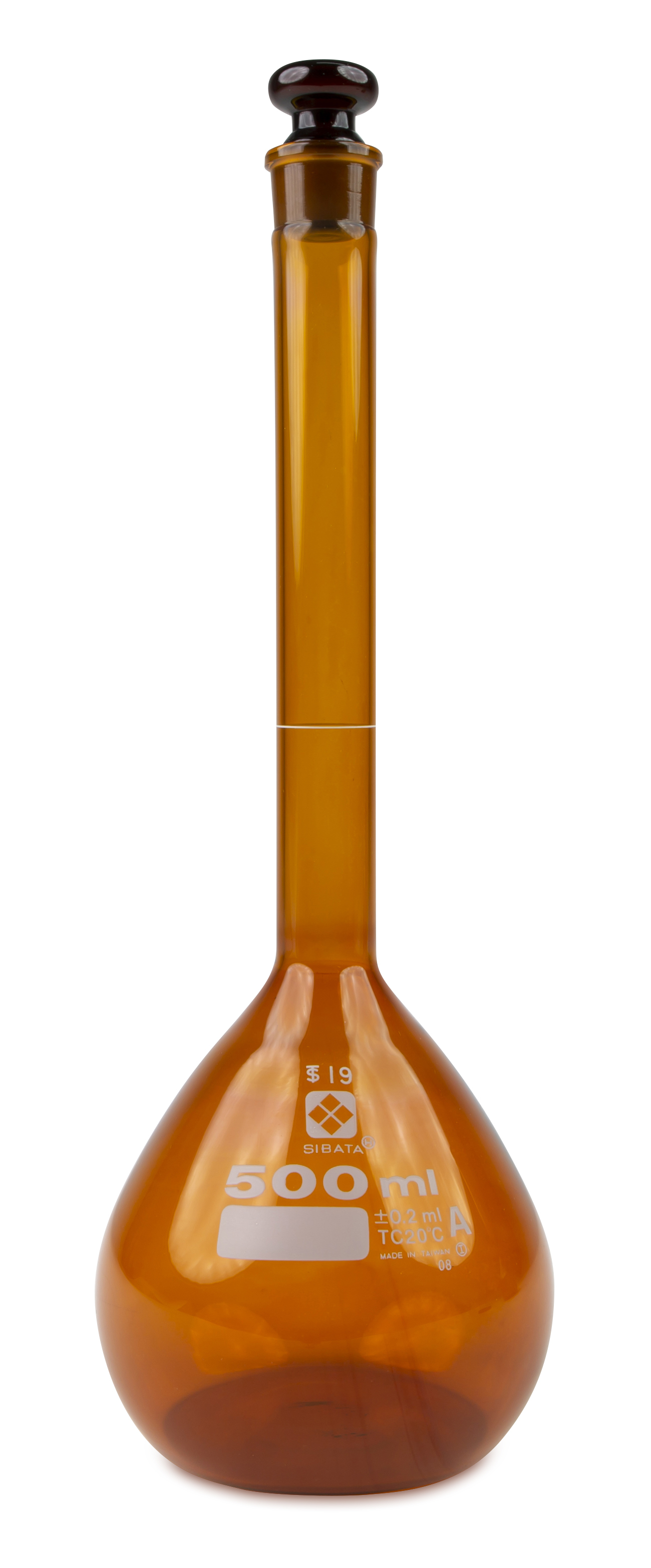 Vee Gee Volumetric Flasks with Glass Stoppers, Amber