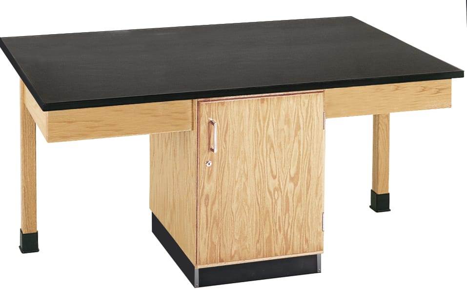 Student Lab Tables for 4 Students with Cabinet or Book Compartment, 1" Epoxy Top