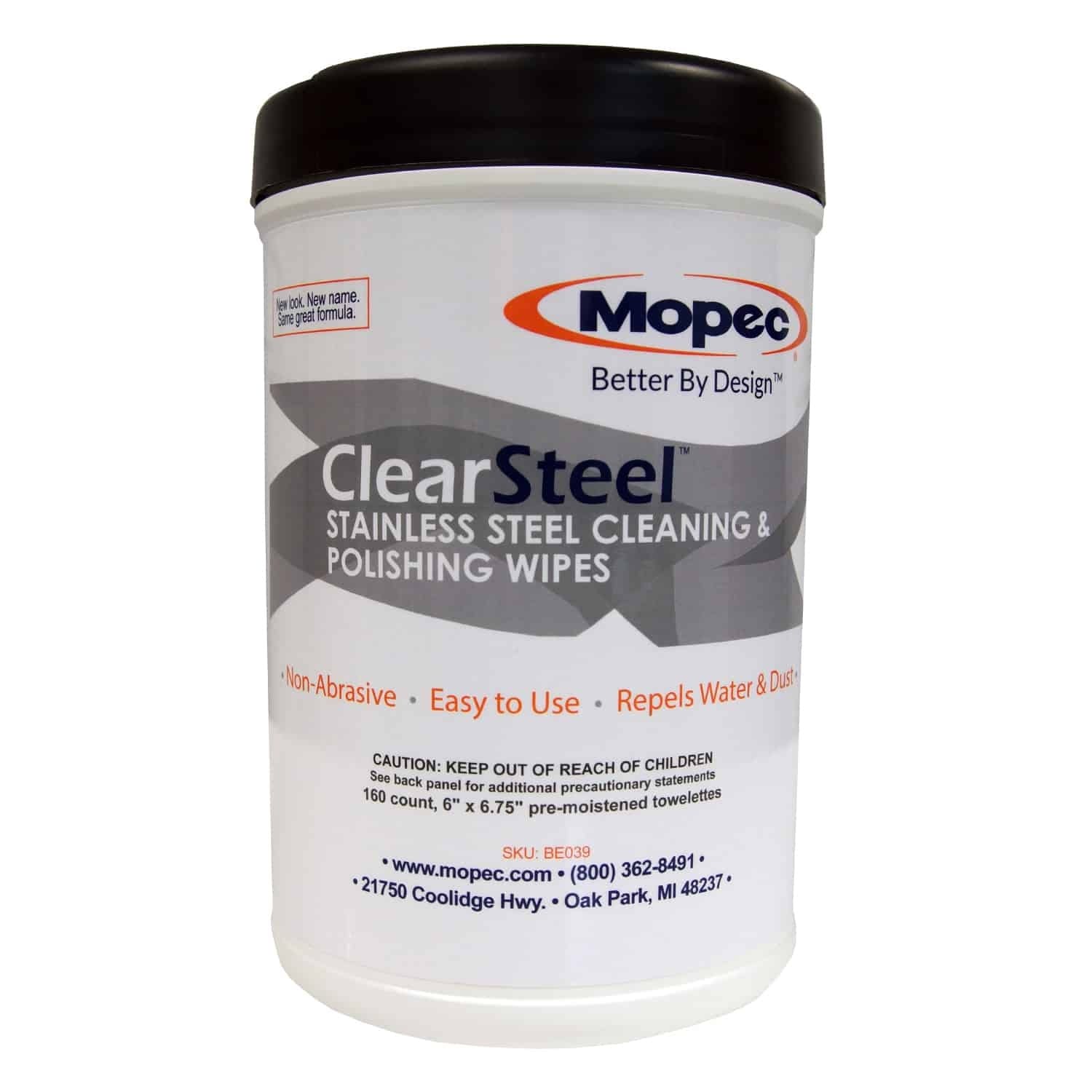 ClearSteel™ Stainless Steel Cleaning and Polishing Wipes, Mortech®