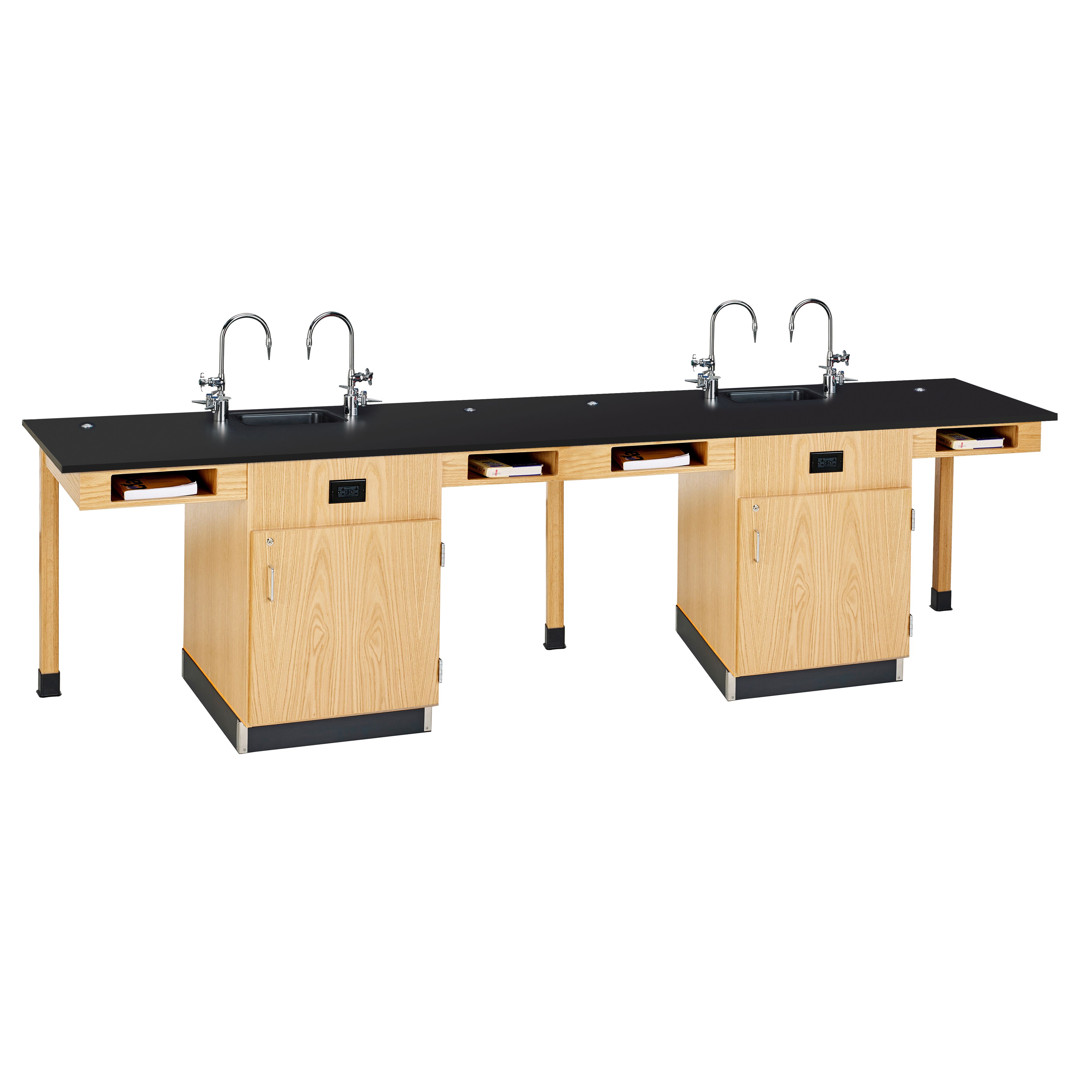 Student Workstations, Single-Faced Units Phenolic Top, Full Cupboard Configuration