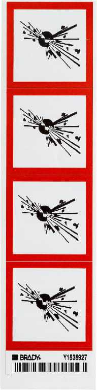 Brady® Vinyl GHS OSHA Labels 'Explosive Picto'