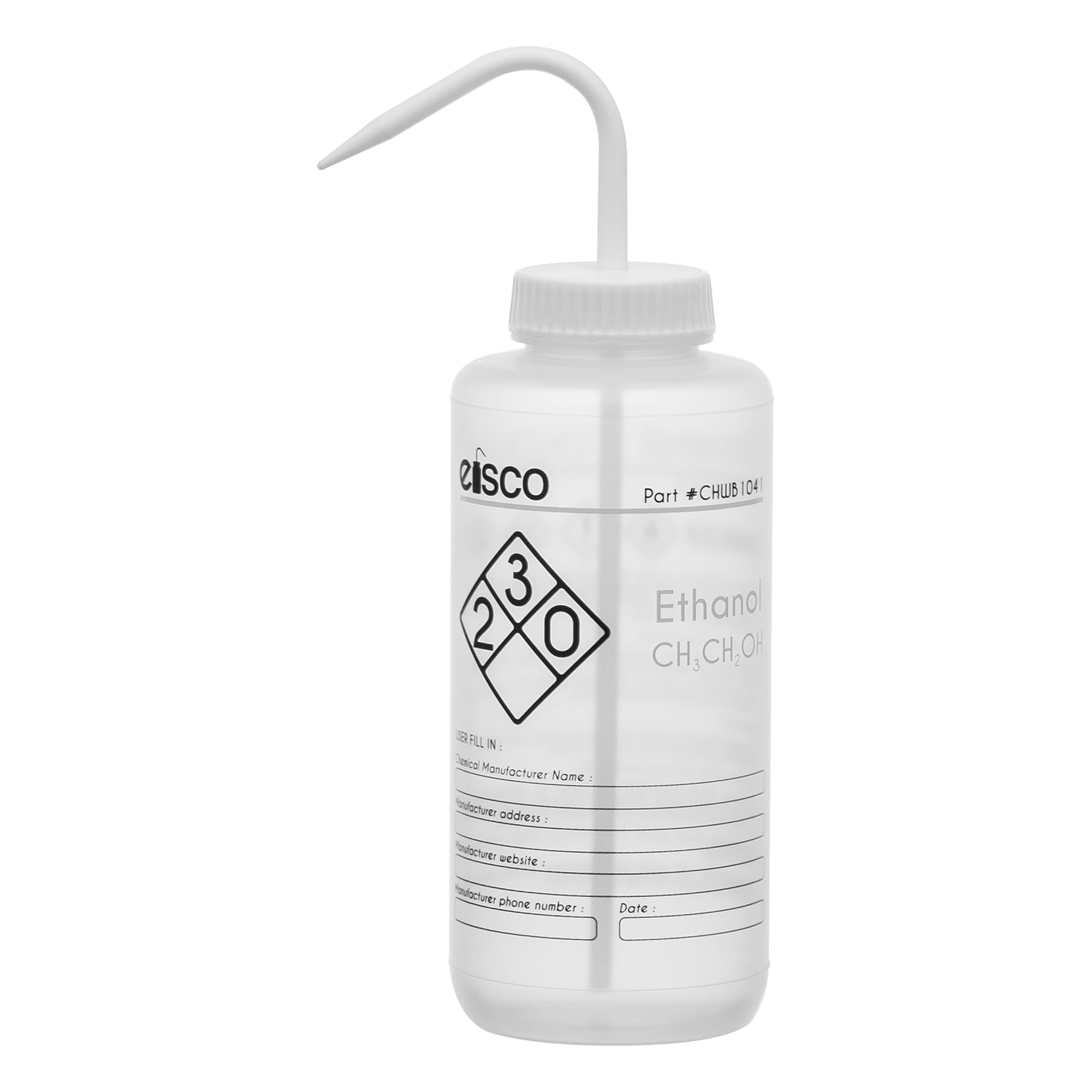 Performance Plastic Chemical Wash Bottles, 1000 ml, 2 Color Label, Eisco Scientific