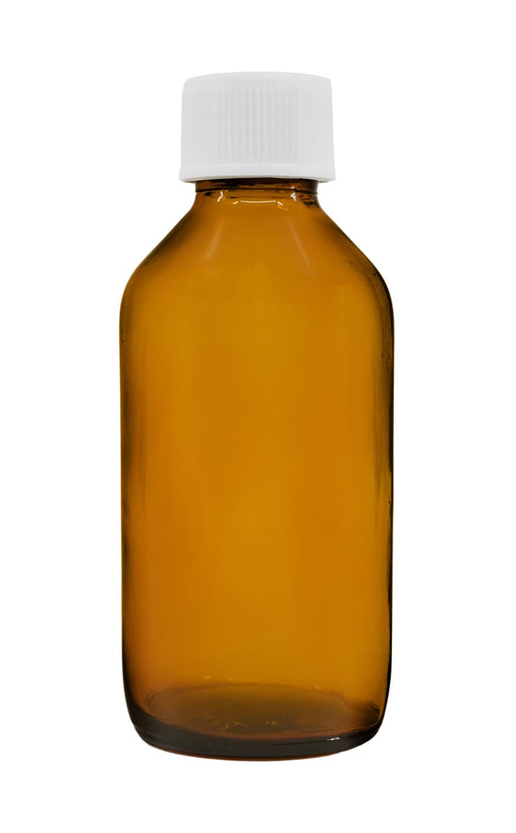 Eisco Amber Glass Reagent Bottle with Screw Cap, 100 ml