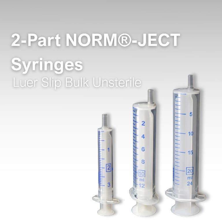 NORM-JECT® All Plastic, 2-Part Luer Slip Syringes, Bulk Packaged