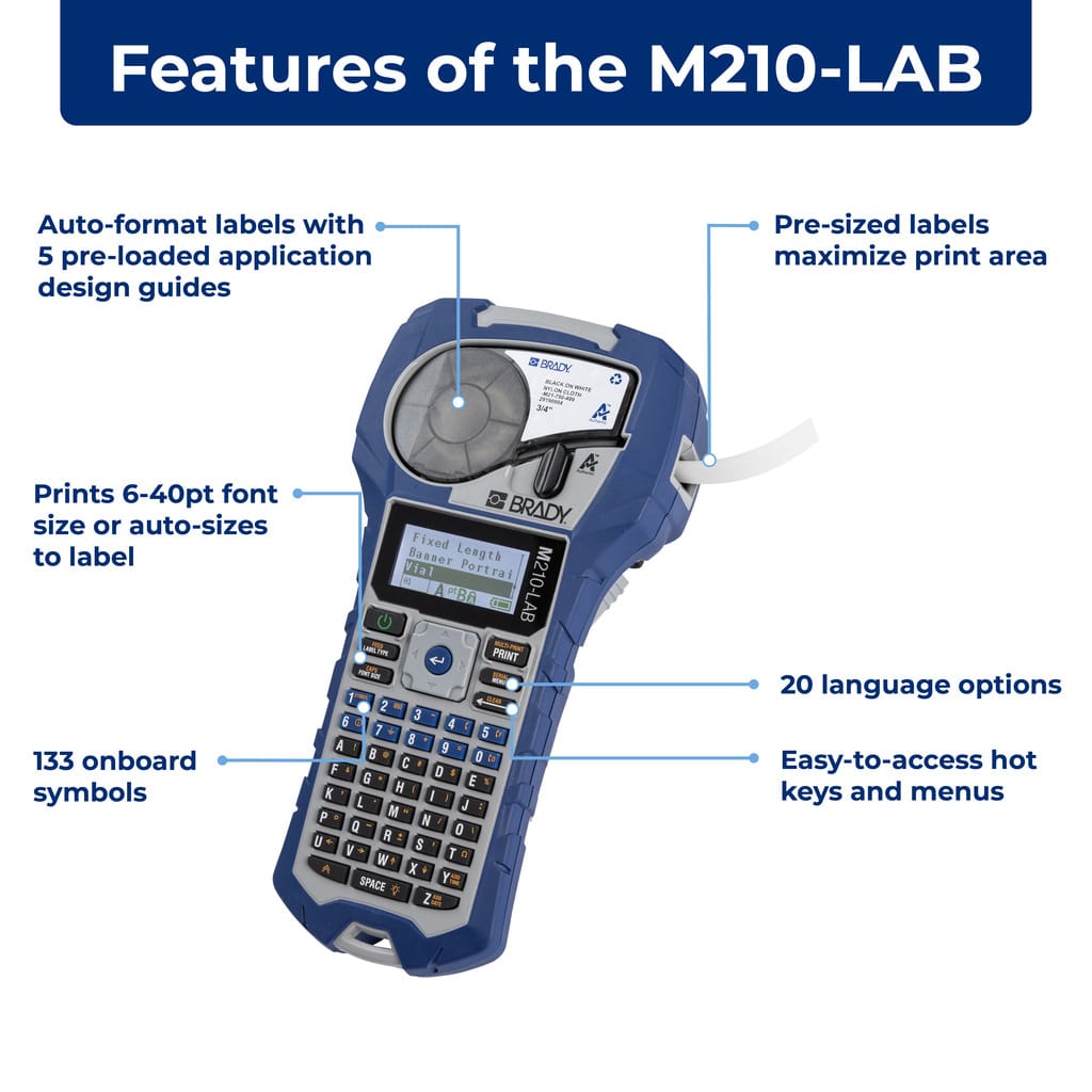 Brady® M210-LAB Portable Label Printers, Brady