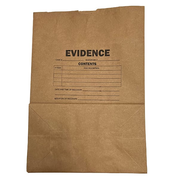 Labeled Kraft Evidence Bags