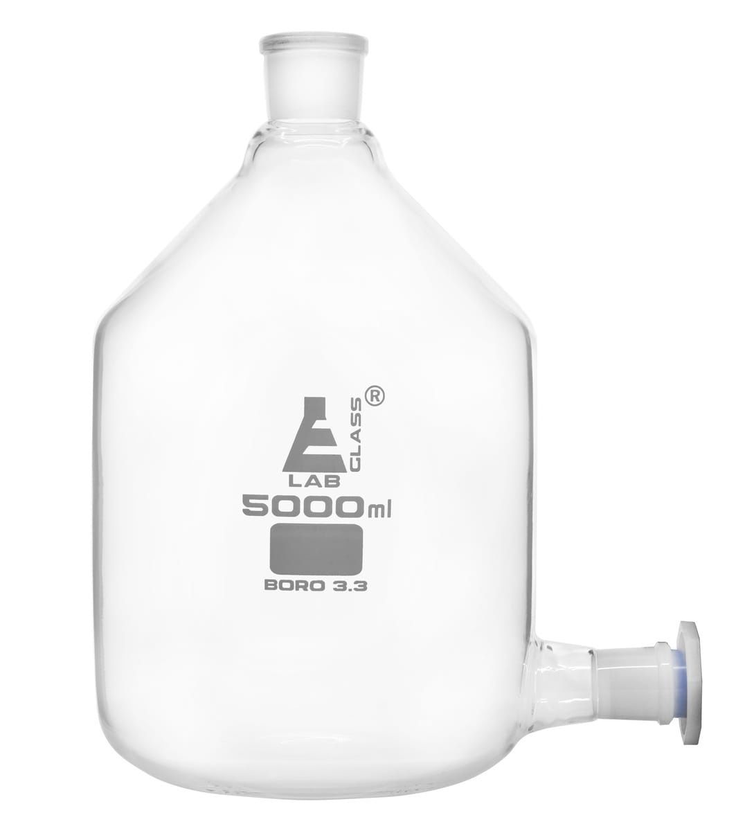 Eisco Glass Aspirator Bottles with Ground Socket Top and Outlet