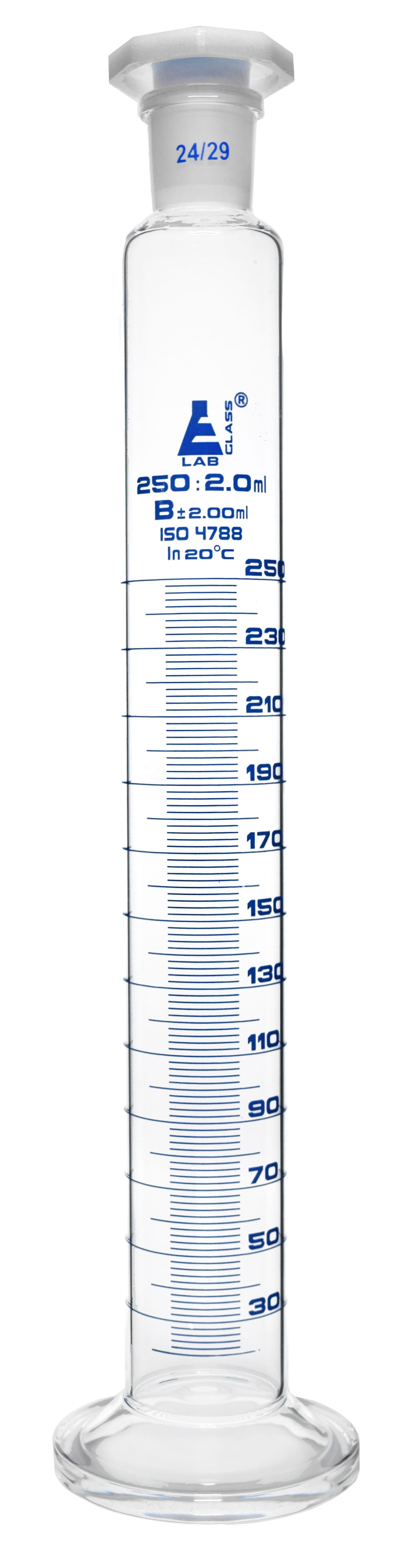 Eisco Glass Graduated Cylinders with Stopper and Round Base
