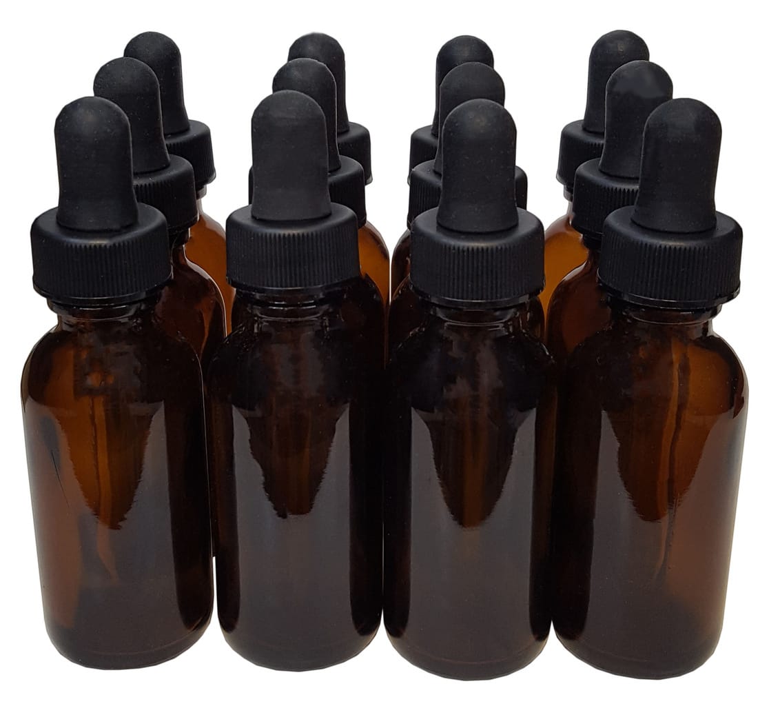 Bottles, Boston Round, Amber / Clear
