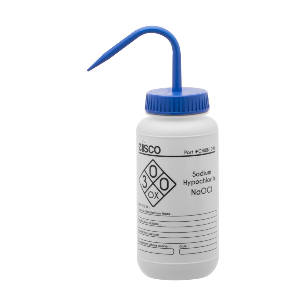 Performance Plastic Chemical Wash Bottles, 500 ml, 1 Color Label, Eisco Scientific