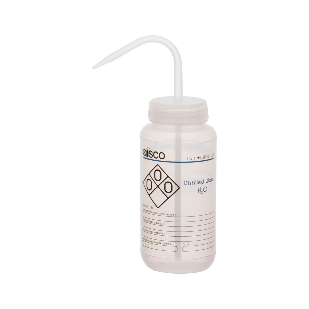 Performance Plastic Chemical Wash Bottles, 500 ml, 2 Color Label