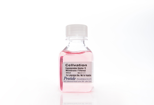 Cellvation, cryopreservation solution that does not contain DMSO or fetal bovine serum, Membrane filtered, ready to use and can be used for cells cultured in serum-free medium or with serum containing medium. CGMP Manufactured, convenient to use and provides optimal recovery, Size: 60ml