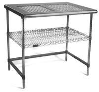AdjusTable® Workstation, Stainless Steel Perforated Top, Stainless Steel Base, Eagle MHC™