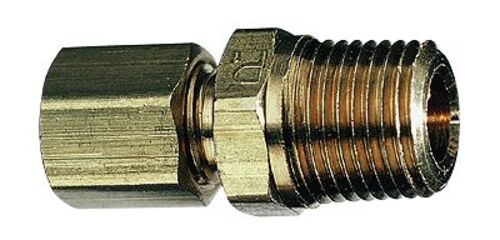 Fitting, 316 Stainless Steel, Straight, Compression Thread, 1/16" OD×1/16" NPT(M)